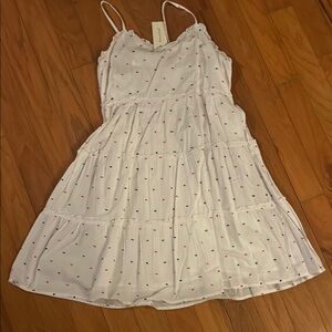 Cream Spaghetti Strap Sleeveless Mini Sundress